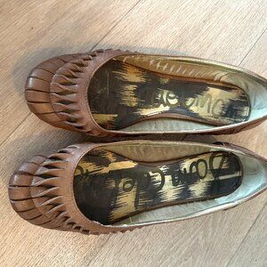 Sam Edelman Tan Leather Ballet Flats